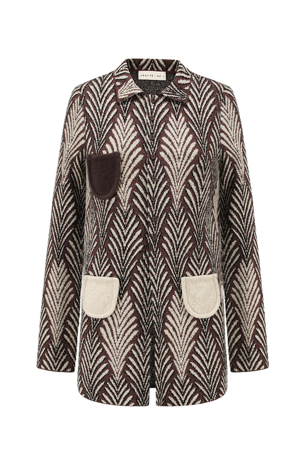 SWAYING 25 Autumn/Winter Shell Jacquard Knit Shirt SW-SW25AW1T27C1S2-ZONG Brown